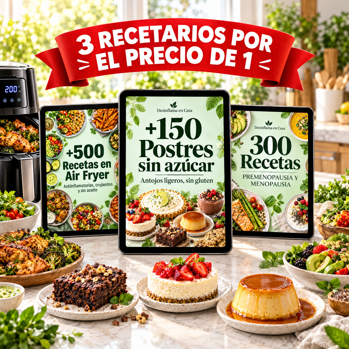 Paquete 3x1 de recetarios